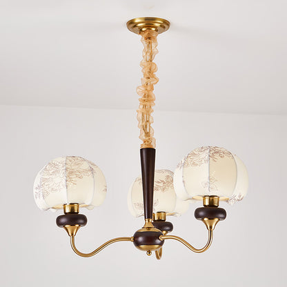 Mushroom Fabric Chandelier - Elegant Design, Adjustable Height, Soft L