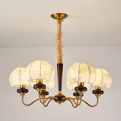 Mushroom Fabric Chandelier - Elegant Design, Adjustable Height, Soft L