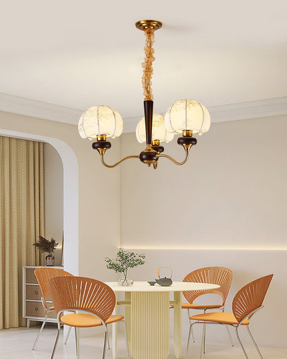 Mushroom Fabric Chandelier - Elegant Design, Adjustable Height, Soft L
