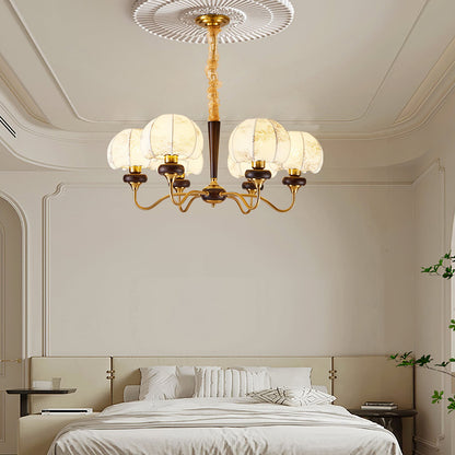 Mushroom Fabric Chandelier - Elegant Design, Adjustable Height, Soft L