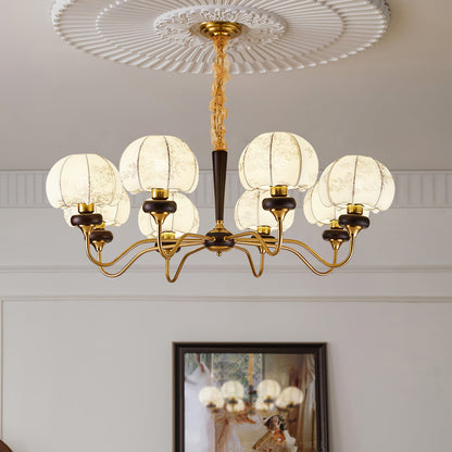 Mushroom Fabric Chandelier - Elegant Design, Adjustable Height, Soft L