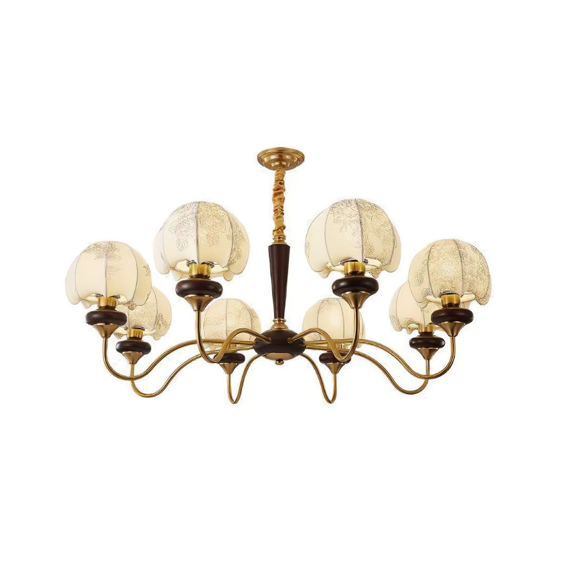 Mushroom Fabric Chandelier - Elegant Design, Adjustable Height, Soft L