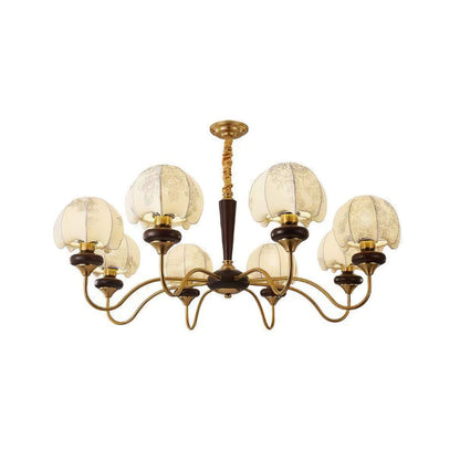 Mushroom Fabric Chandelier - Elegant Design, Adjustable Height, Soft L