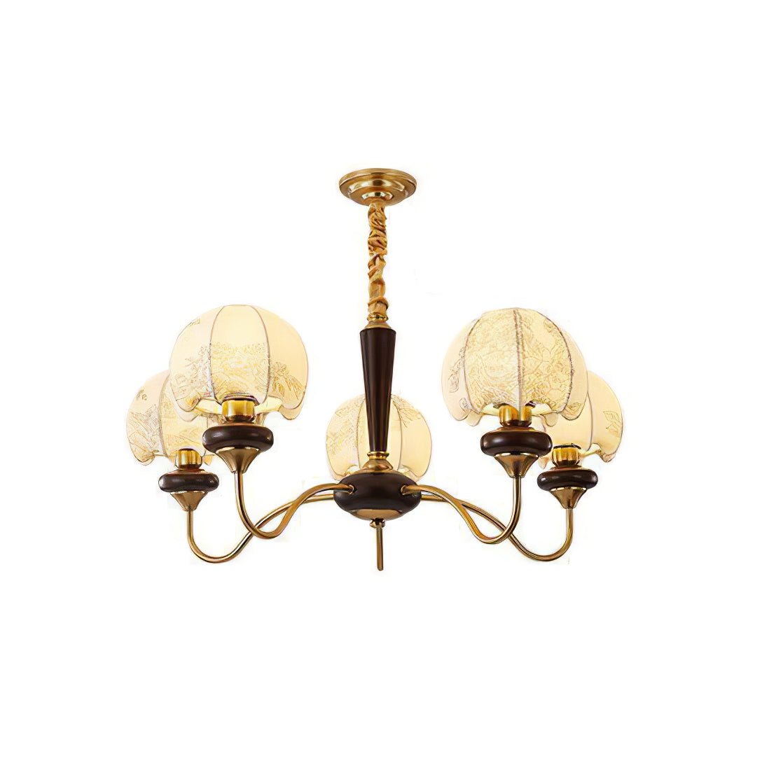 Mushroom Fabric Chandelier - Elegant Design, Adjustable Height, Soft L