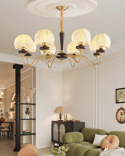 Mushroom Fabric Chandelier - Elegant Design, Adjustable Height, Soft L