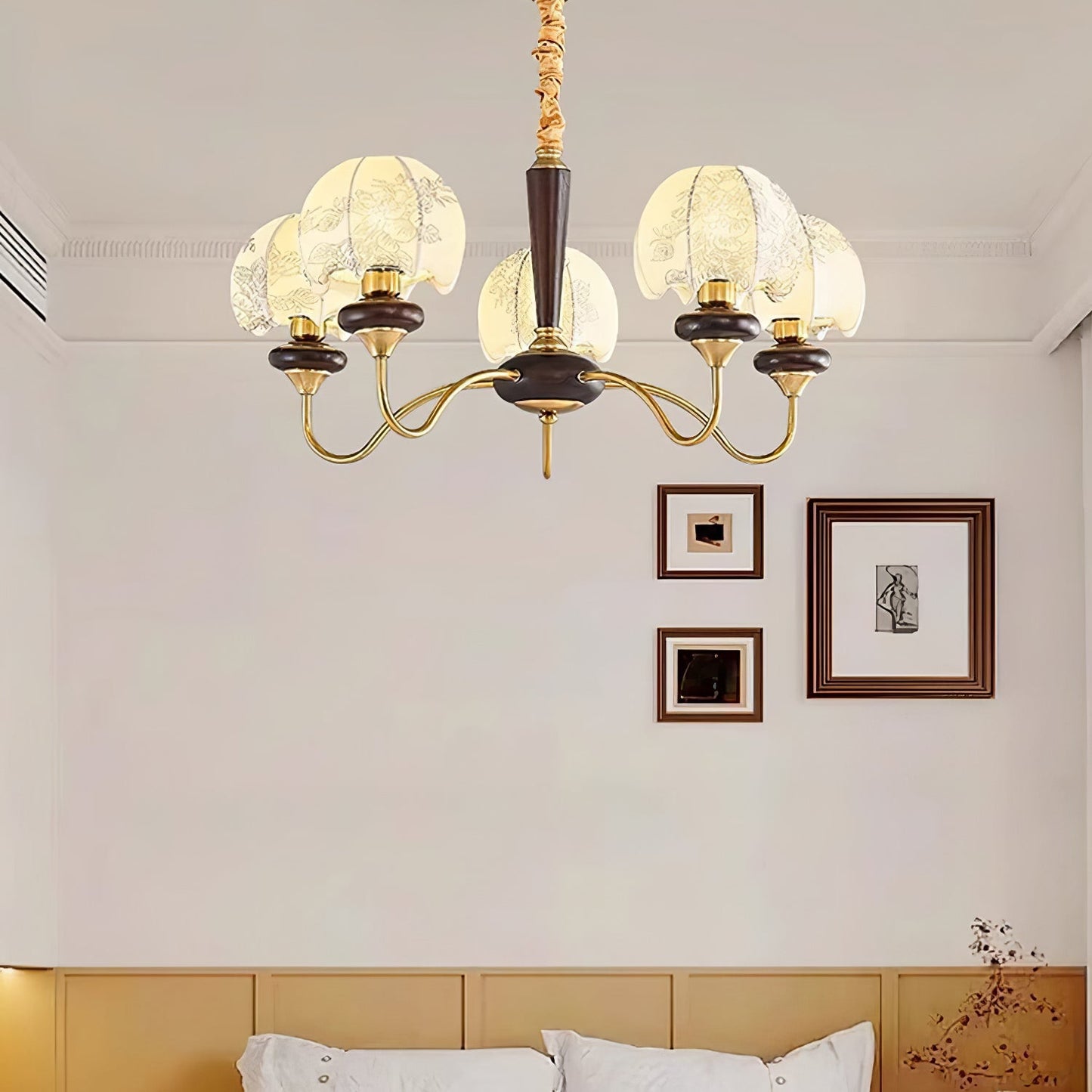 Mushroom Fabric Chandelier - Elegant Design, Adjustable Height, Soft L