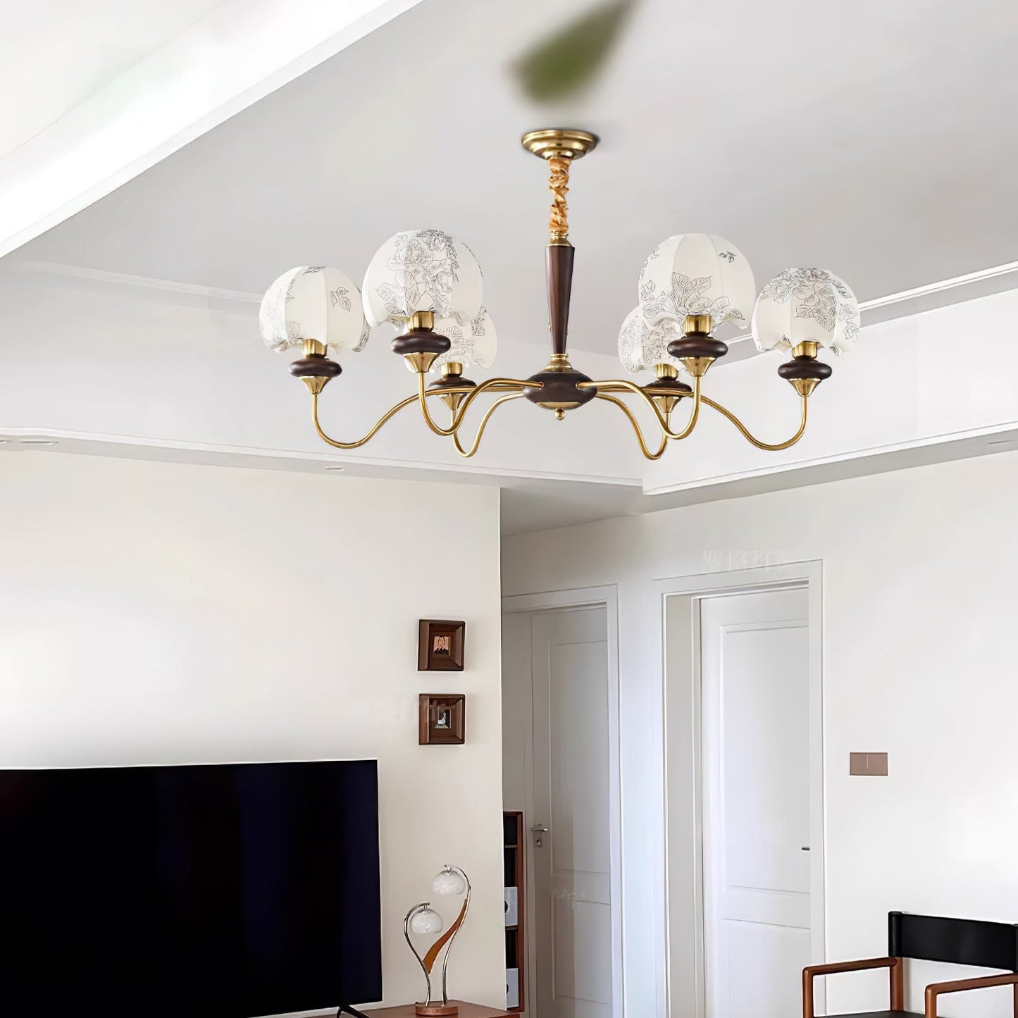 Mushroom Fabric Chandelier - Elegant Design, Adjustable Height, Soft L
