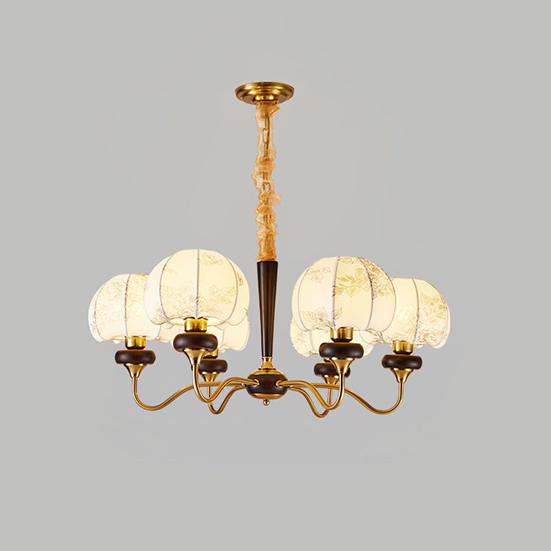 Mushroom Fabric Chandelier - Elegant Design, Adjustable Height, Soft L