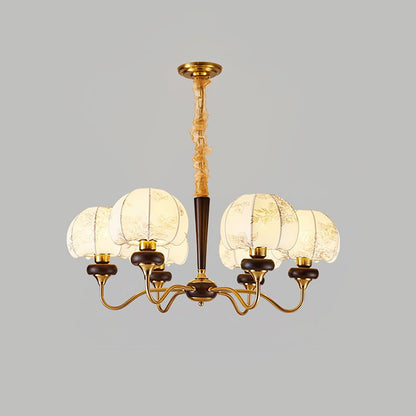 Mushroom Fabric Chandelier - Elegant Design, Adjustable Height, Soft L