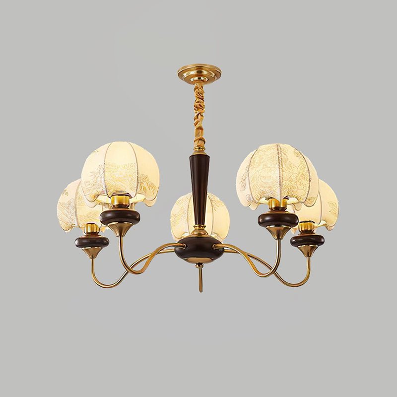 Mushroom Fabric Chandelier - Elegant Design, Adjustable Height, Soft L