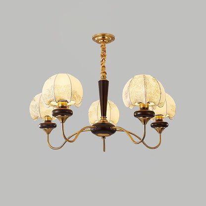 Mushroom Fabric Chandelier - Elegant Design, Adjustable Height, Soft L