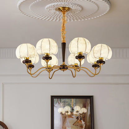 Mushroom Fabric Chandelier - Elegant Design, Adjustable Height, Soft L