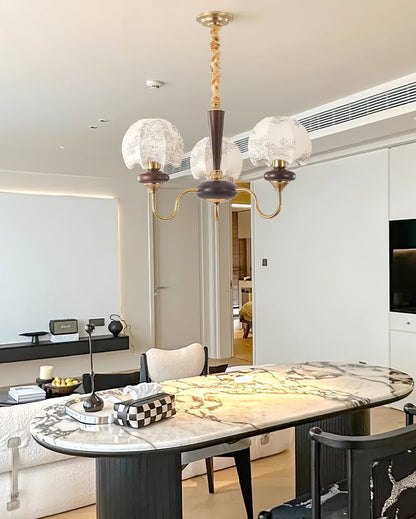 Mushroom Fabric Chandelier - Elegant Design, Adjustable Height, Soft L