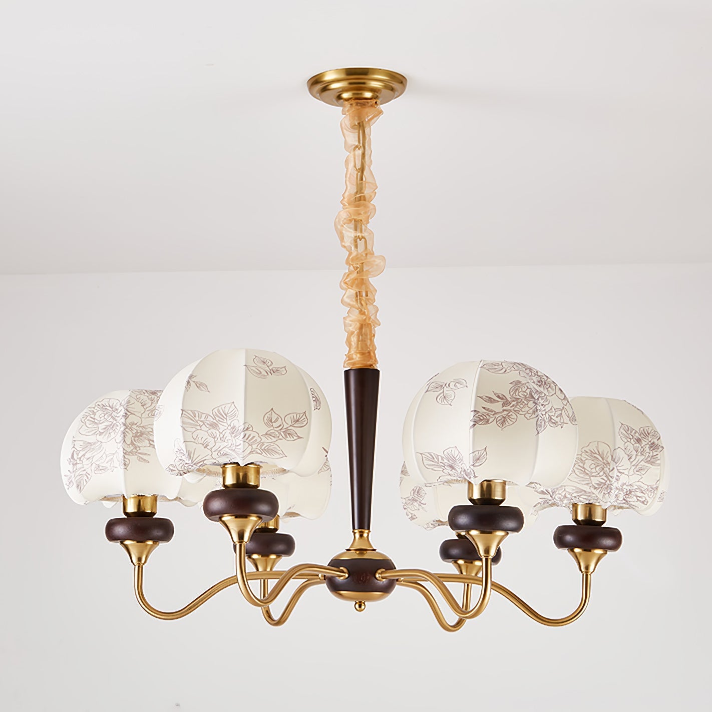 Mushroom Fabric Chandelier - Elegant Design, Adjustable Height, Soft L