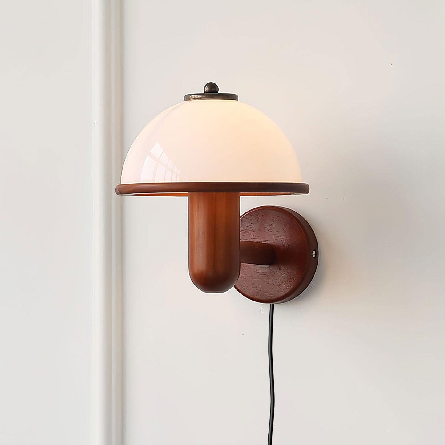 Mushroom Wood Wall Lamp - Adjustable Brightness, Eco-Friendly Design