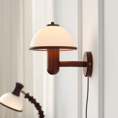 Mushroom Wood Wall Lamp - Adjustable Brightness, Eco-Friendly Design