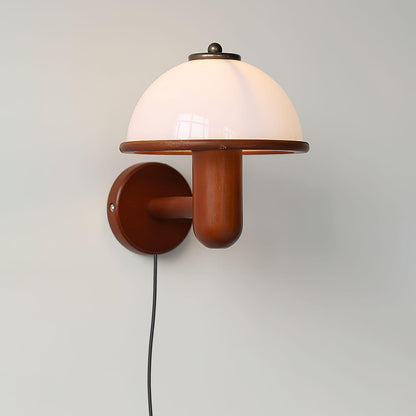 Mushroom Wood Wall Lamp - Adjustable Brightness, Eco-Friendly Design