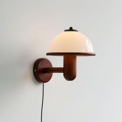 Mushroom Wood Wall Lamp - Adjustable Brightness, Eco-Friendly Design