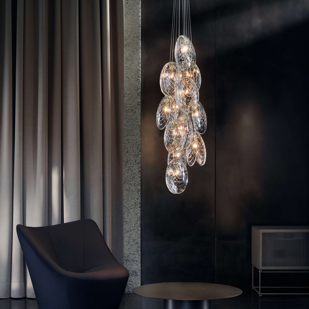 Mussels Cluster Chandelier - Elegant Design with Adjustable Height & W