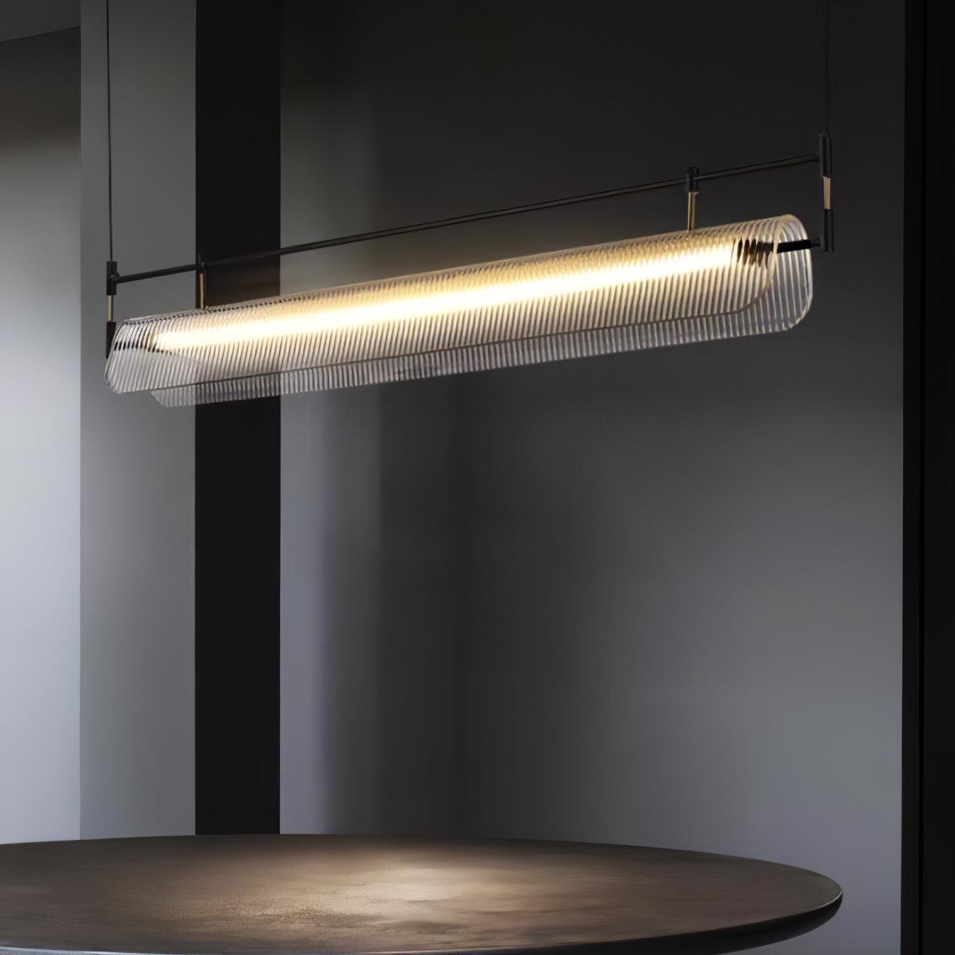 Modern Linear Strip Chandelier - Adjustable Height, Energy-Efficient L