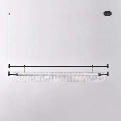 Modern Linear Strip Chandelier - Adjustable Height, Energy-Efficient L