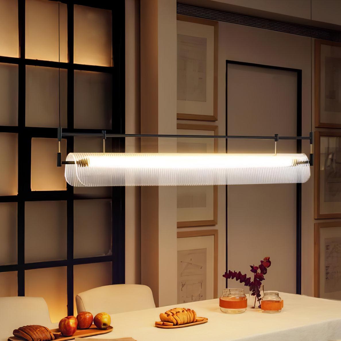 Modern Linear Strip Chandelier - Adjustable Height, Energy-Efficient L