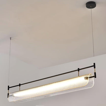 Modern Linear Strip Chandelier - Adjustable Height, Energy-Efficient L