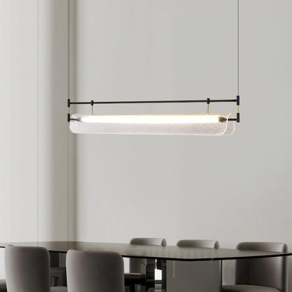 Modern Linear Strip Chandelier - Adjustable Height, Energy-Efficient L