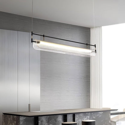 Modern Linear Strip Chandelier - Adjustable Height, Energy-Efficient L