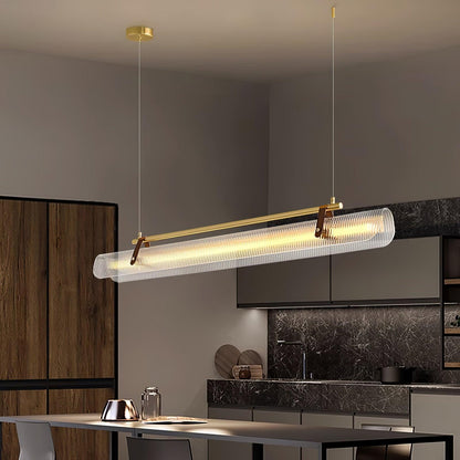 Modern Linear Strip Chandelier - Adjustable Height, Energy-Efficient L