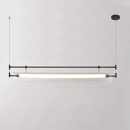Modern Linear Strip Chandelier - Adjustable Height, Energy-Efficient L