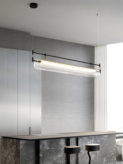 Modern Linear Strip Chandelier - Adjustable Height, Energy-Efficient L
