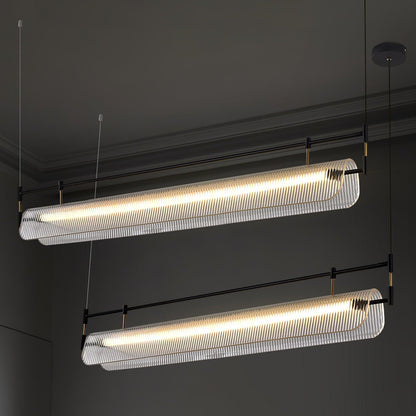 Modern Linear Strip Chandelier - Adjustable Height, Energy-Efficient L
