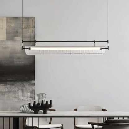 Modern Linear Strip Chandelier - Adjustable Height, Energy-Efficient L