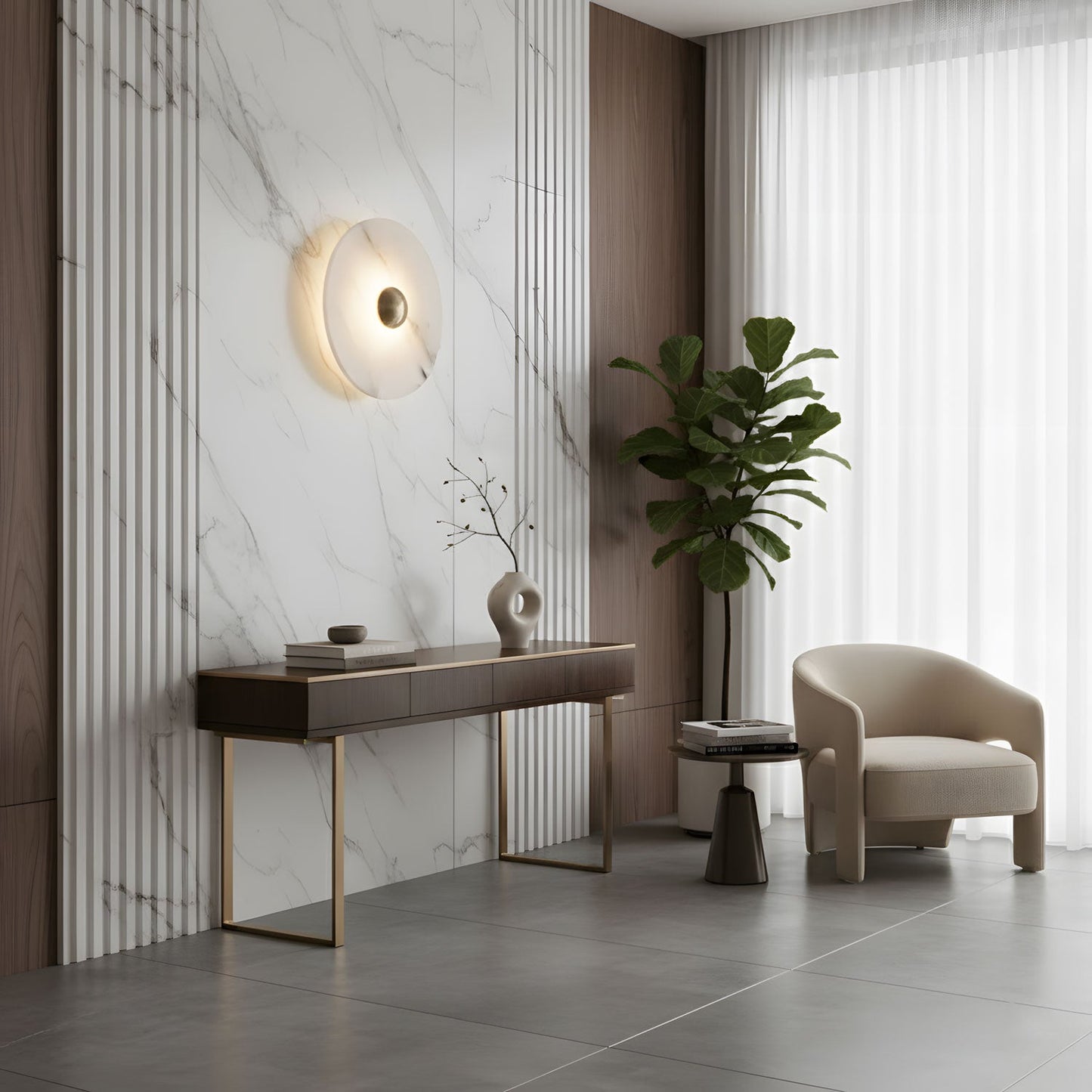 Nayra Alabaster Wall Lamp - Elegant Design with Adjustable Light Direc