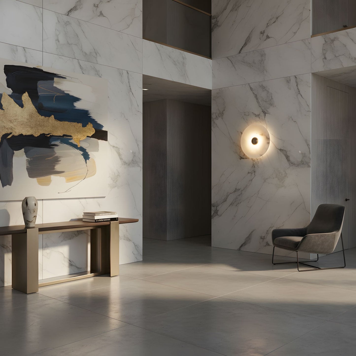 Nayra Alabaster Wall Lamp - Elegant Design with Adjustable Light Direc
