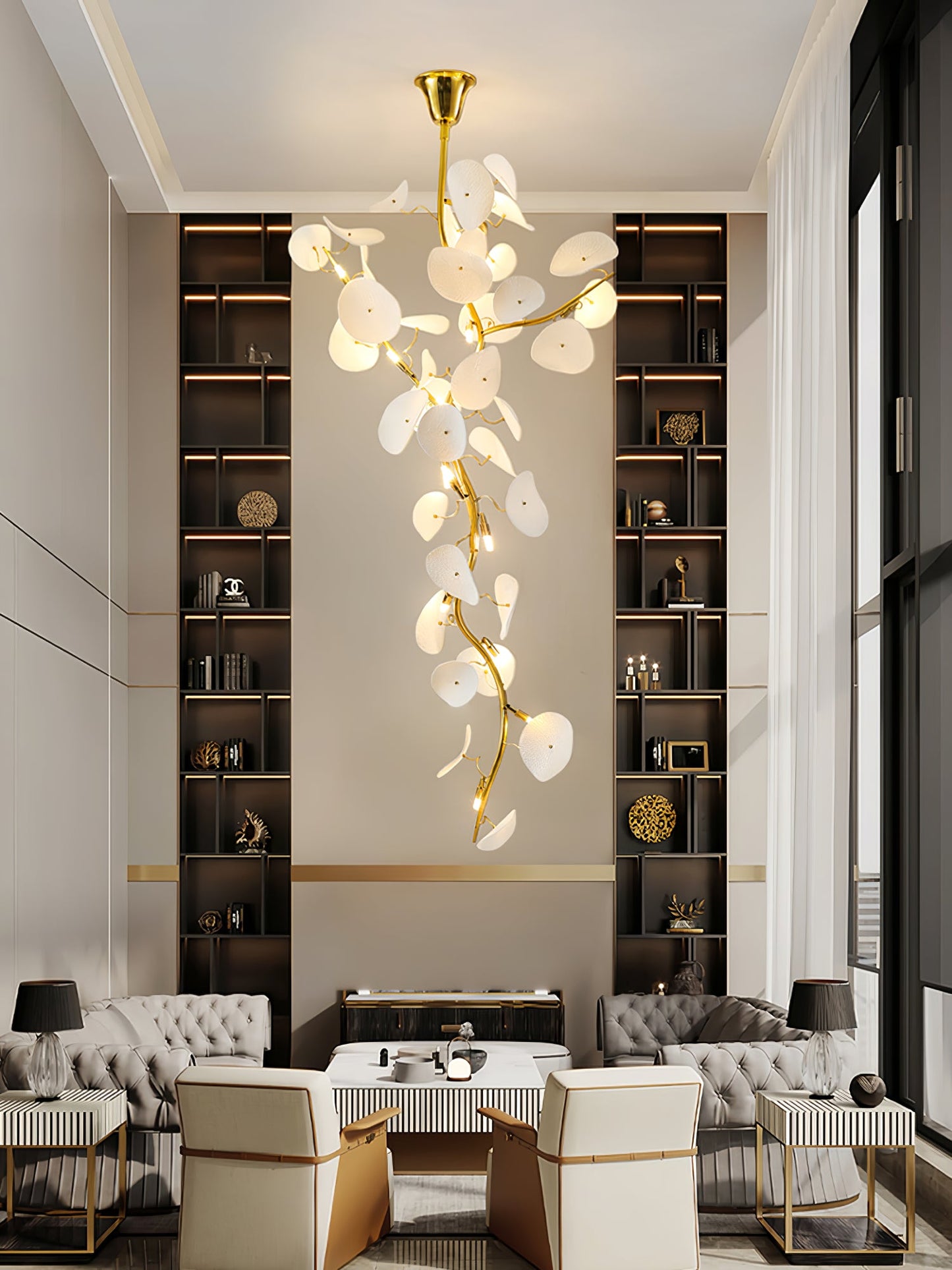 Nebula Petal Chandelier - Modern Design with Adjustable Brightness