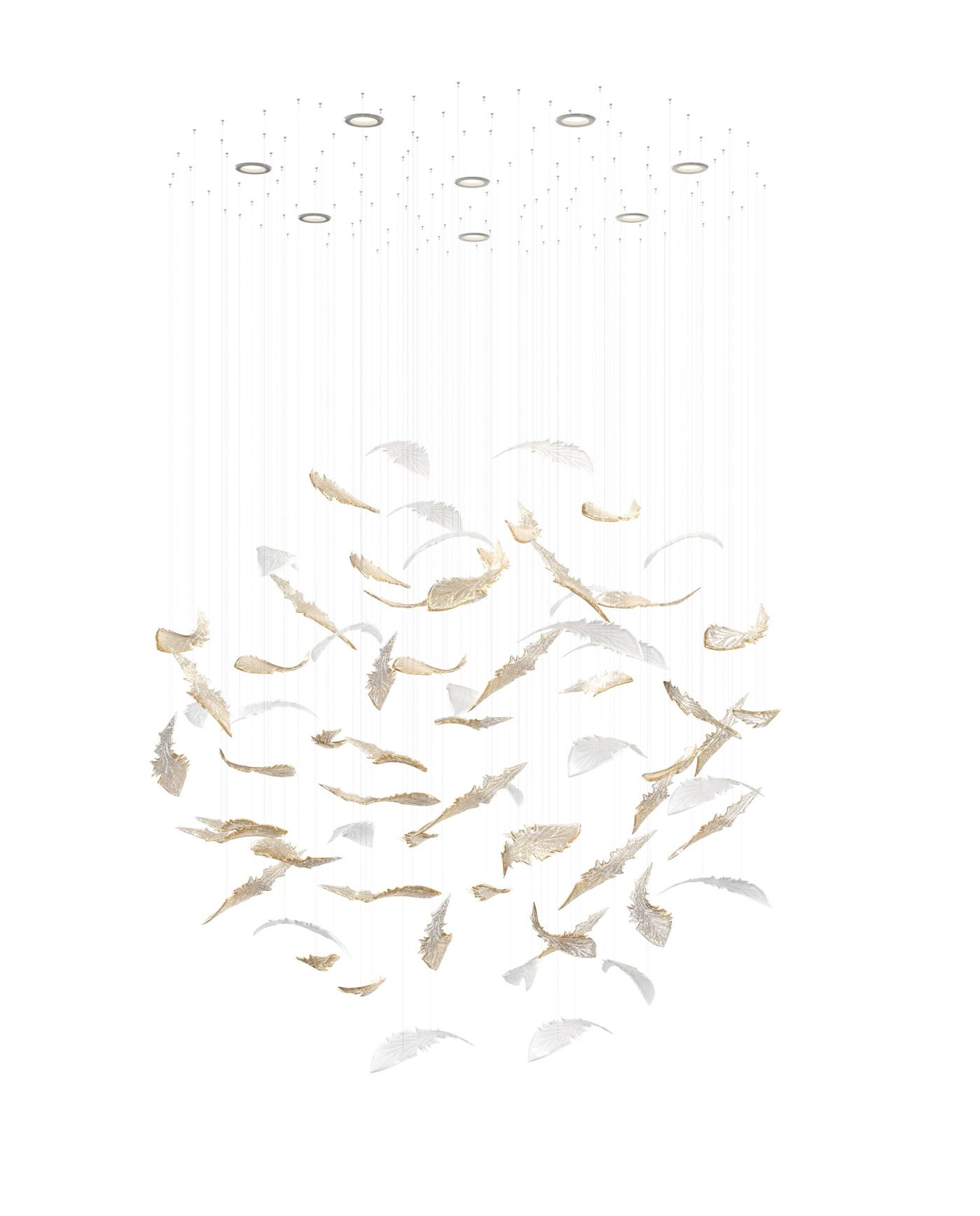 Nectar Leaves Chandelier - Elegant Design with Adjustable Brightness
