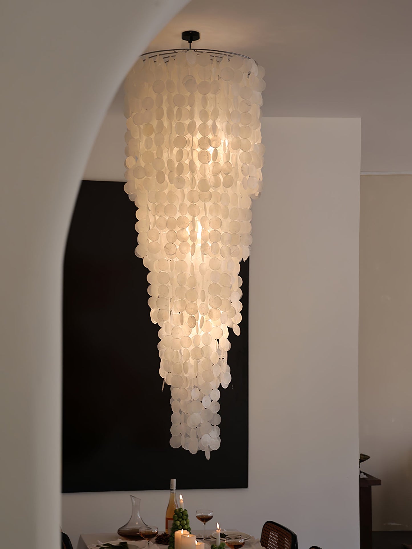 Nerida Shell Chandelier - Elegant Design with Adjustable Height & LED