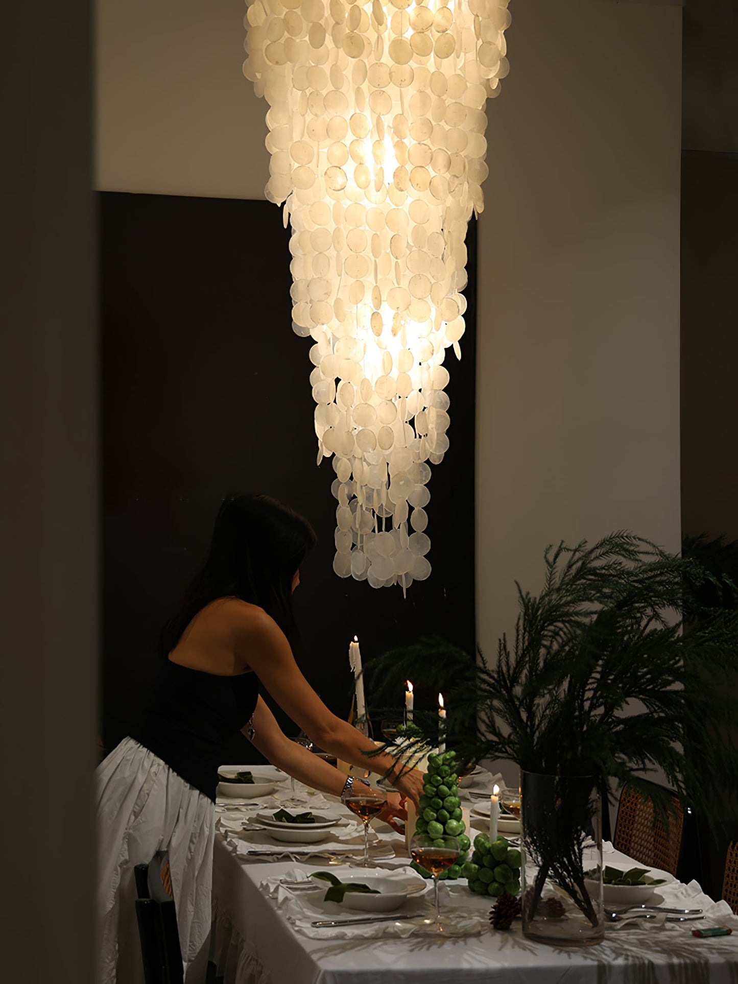 Nerida Shell Chandelier - Elegant Design with Adjustable Height & LED