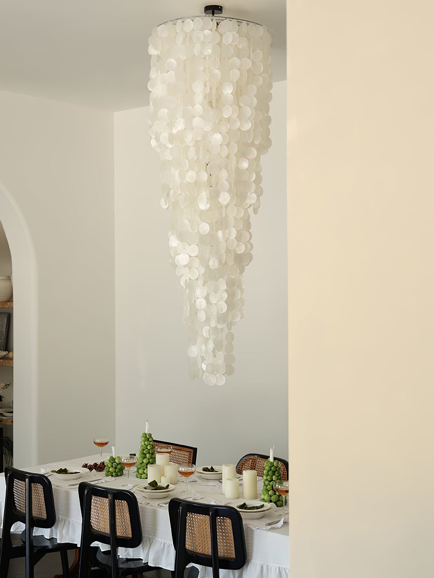 Nerida Shell Chandelier - Elegant Design with Adjustable Height & LED