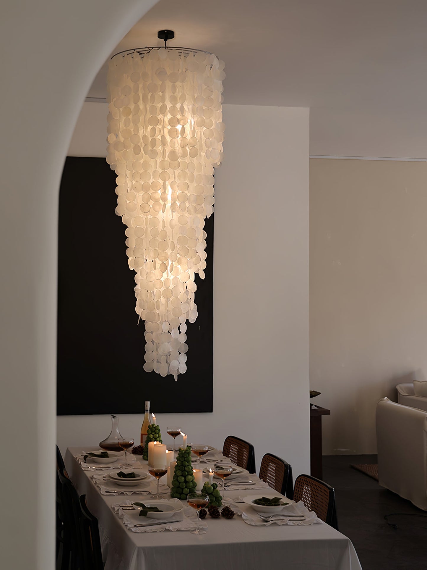 Nerida Shell Chandelier - Elegant Design with Adjustable Height & LED