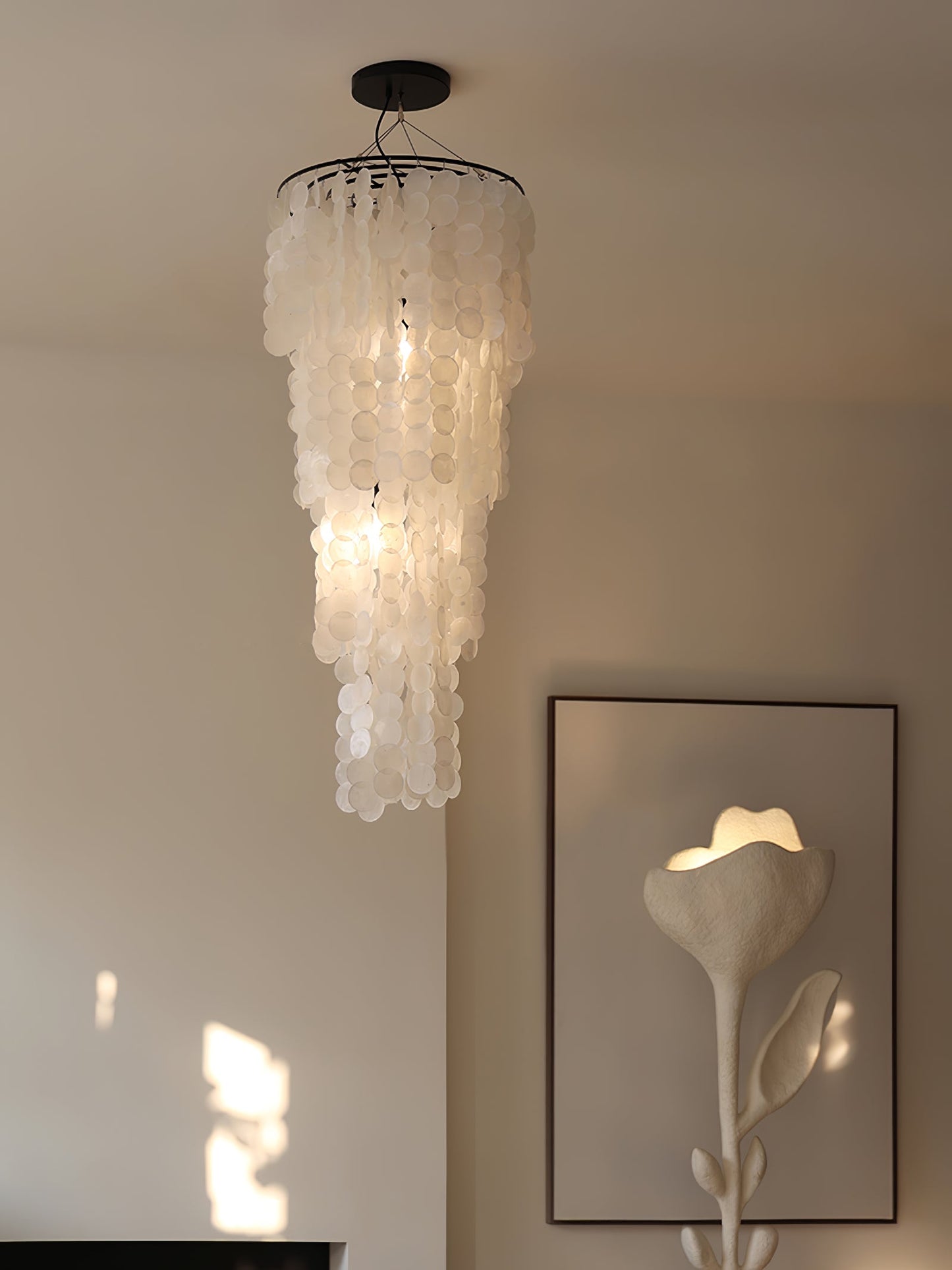 Nerida Shell Chandelier - Elegant Design with Adjustable Height & LED