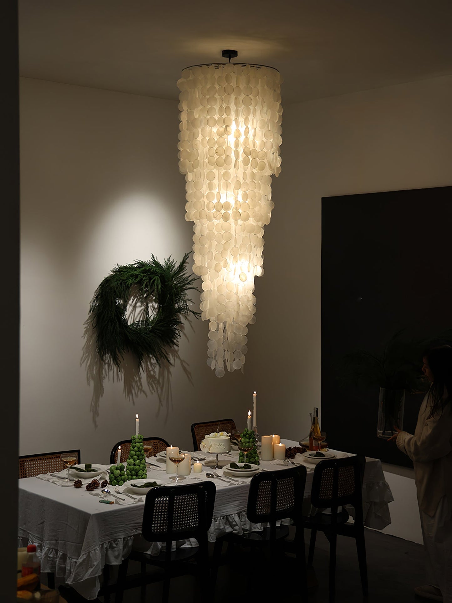 Nerida Shell Chandelier - Elegant Design with Adjustable Height & LED