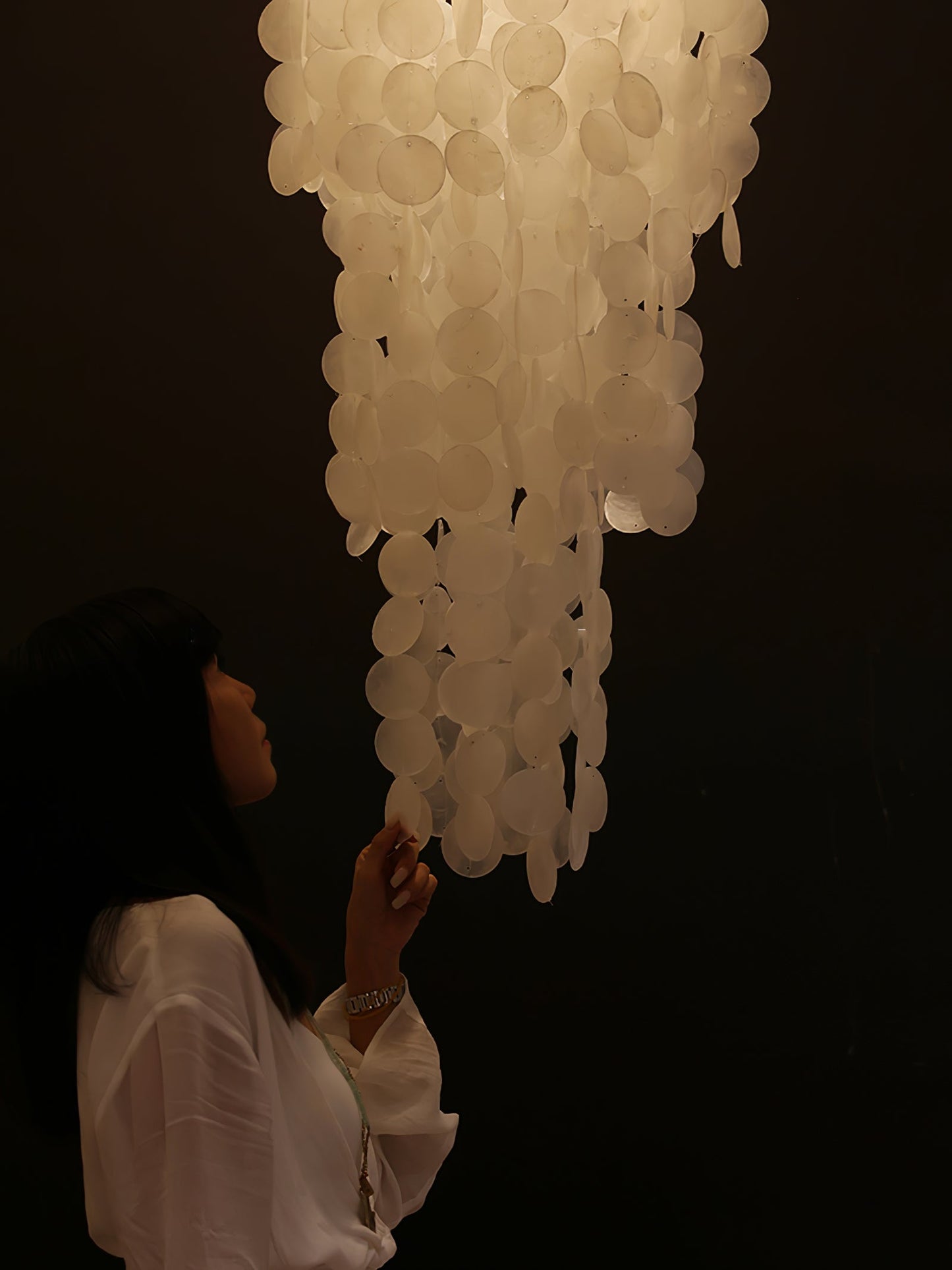 Nerida Shell Chandelier - Elegant Design with Adjustable Height & LED