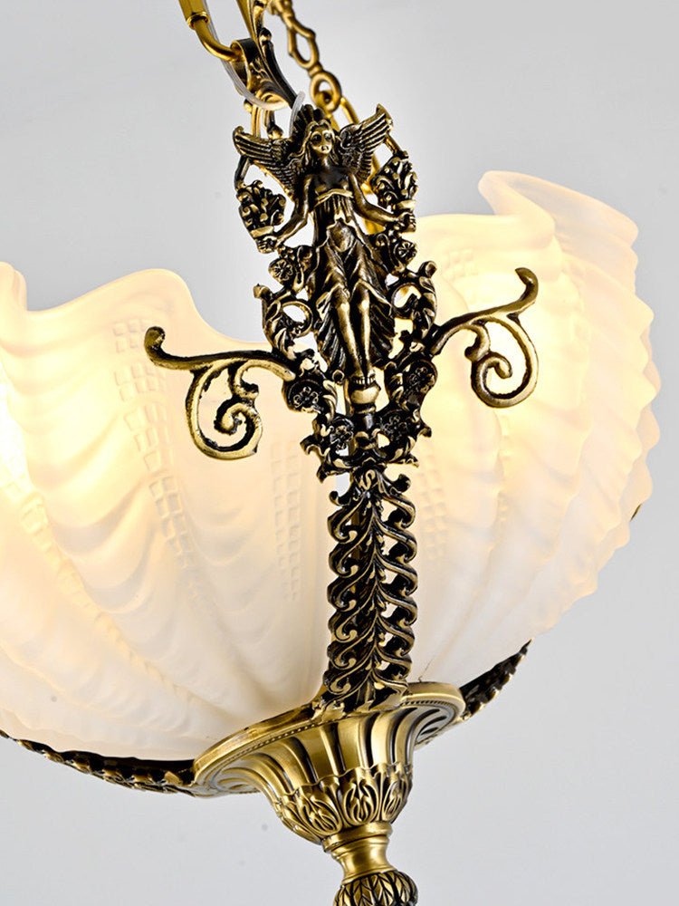 Nerina Brass Chandelier - Elegant Design with Adjustable Height & 6 Li