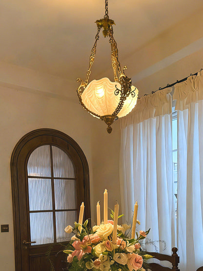 Nerina Brass Chandelier - Elegant Design with Adjustable Height & 6 Li