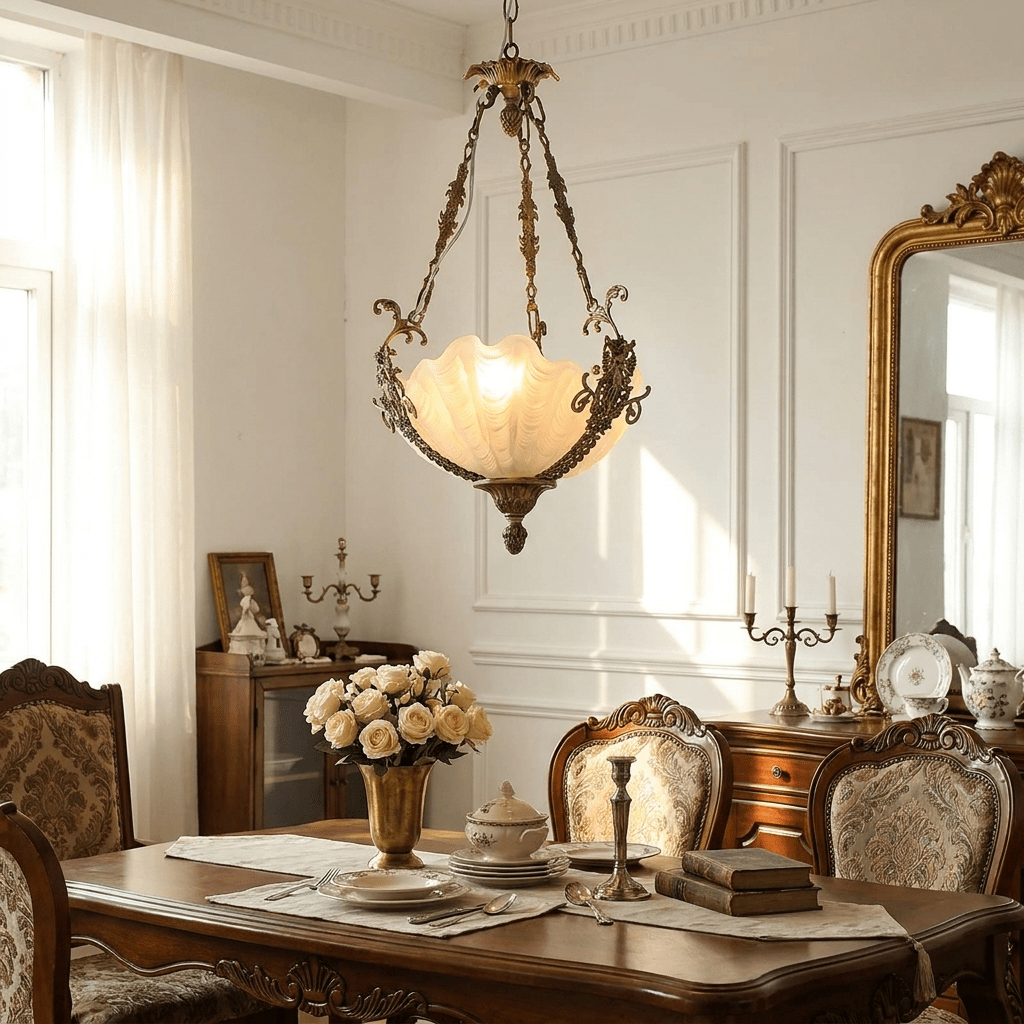 Nerina Brass Chandelier - Elegant Design with Adjustable Height & 6 Li