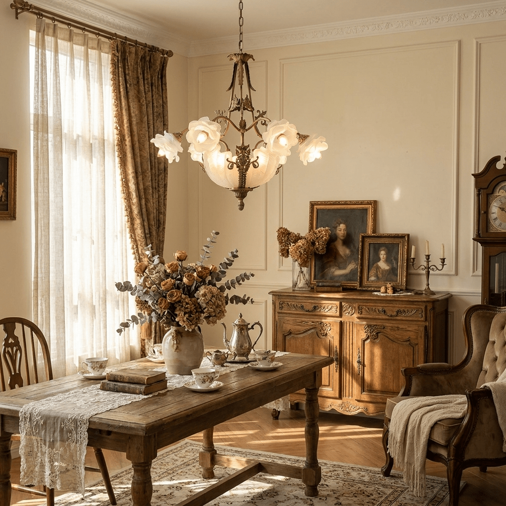 Nerina Brass Chandelier - Elegant Design with Adjustable Height & 6 Li