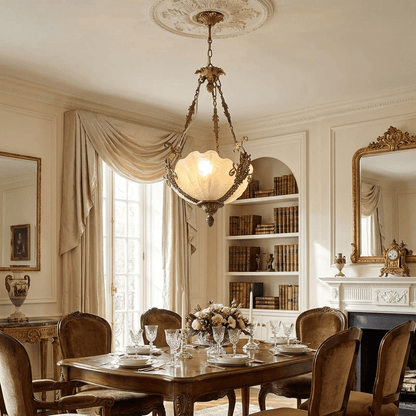 Nerina Brass Chandelier - Elegant Design with Adjustable Height & 6 Li